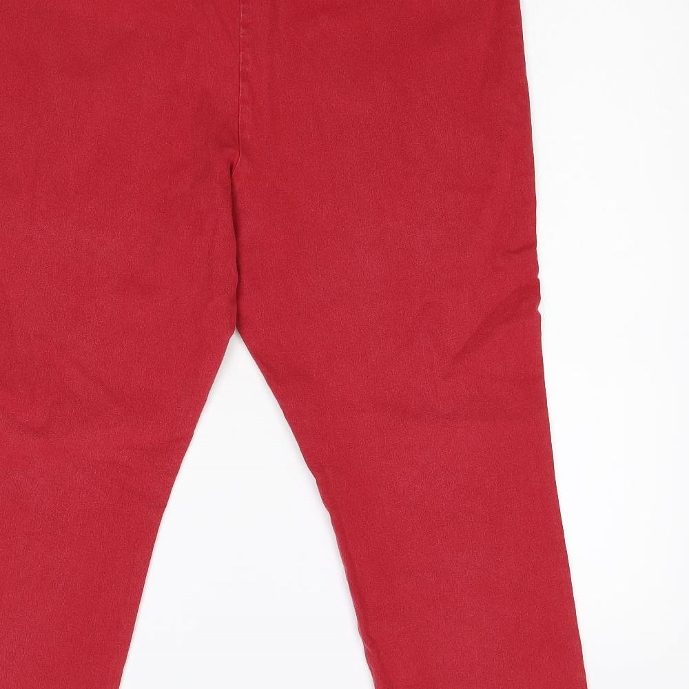 Per Una Womens Red   Cropped Jeans Size 18 L24 in