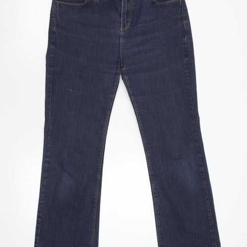 M&S Womens Blue  Denim Bootcut Jeans Size 14 L30 in