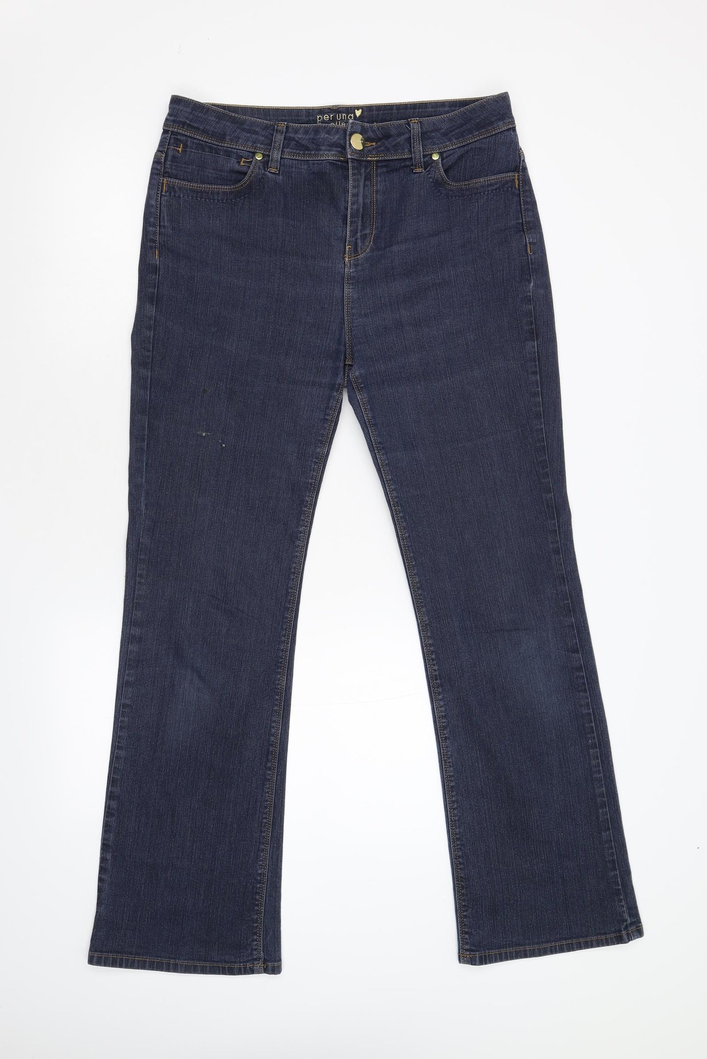 M&S Womens Blue  Denim Bootcut Jeans Size 14 L30 in