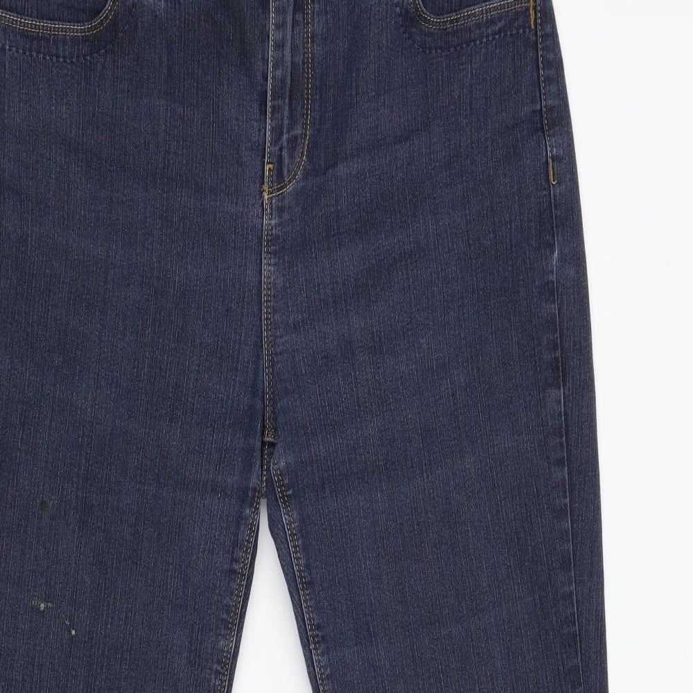 M&S Womens Blue  Denim Bootcut Jeans Size 14 L30 in