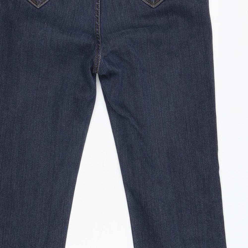 M&S Womens Blue  Denim Bootcut Jeans Size 14 L30 in