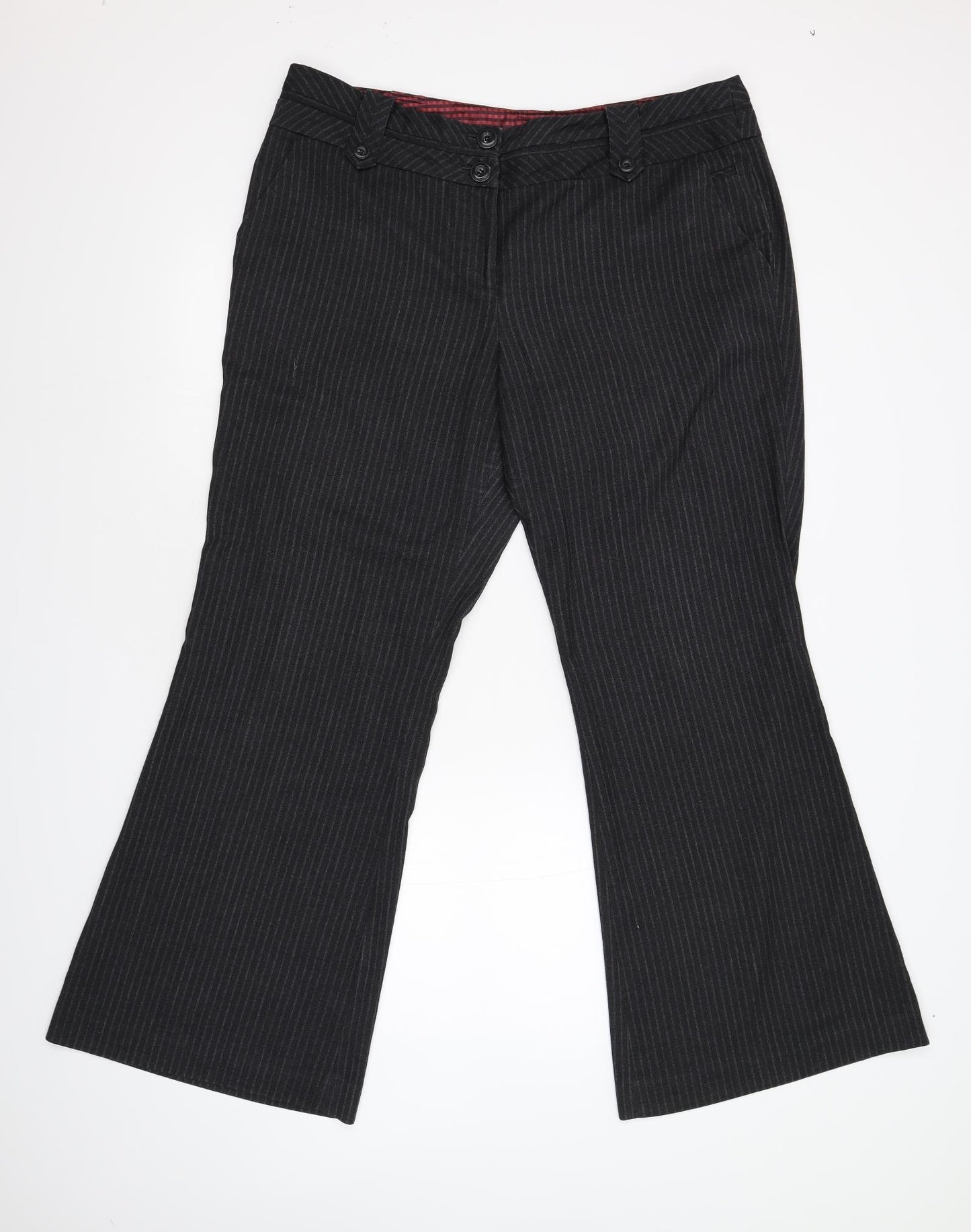Jasper Conran at Debenhams Womens Grey Striped Flannel Trousers  Size 18 L31 in