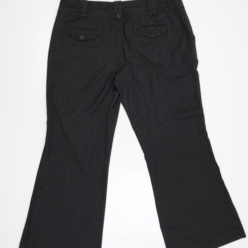 Jasper Conran at Debenhams Womens Grey Striped Flannel Trousers  Size 18 L31 in