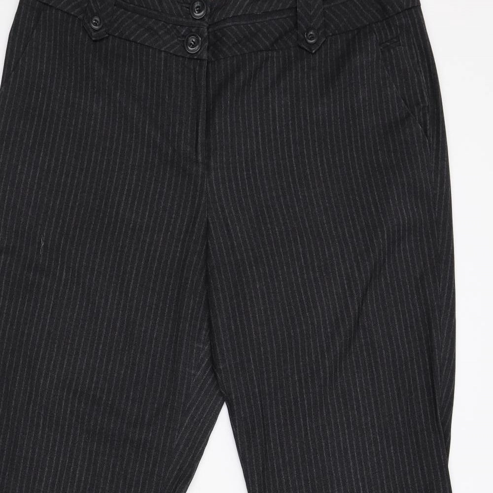 Jasper Conran at Debenhams Womens Grey Striped Flannel Trousers  Size 18 L31 in