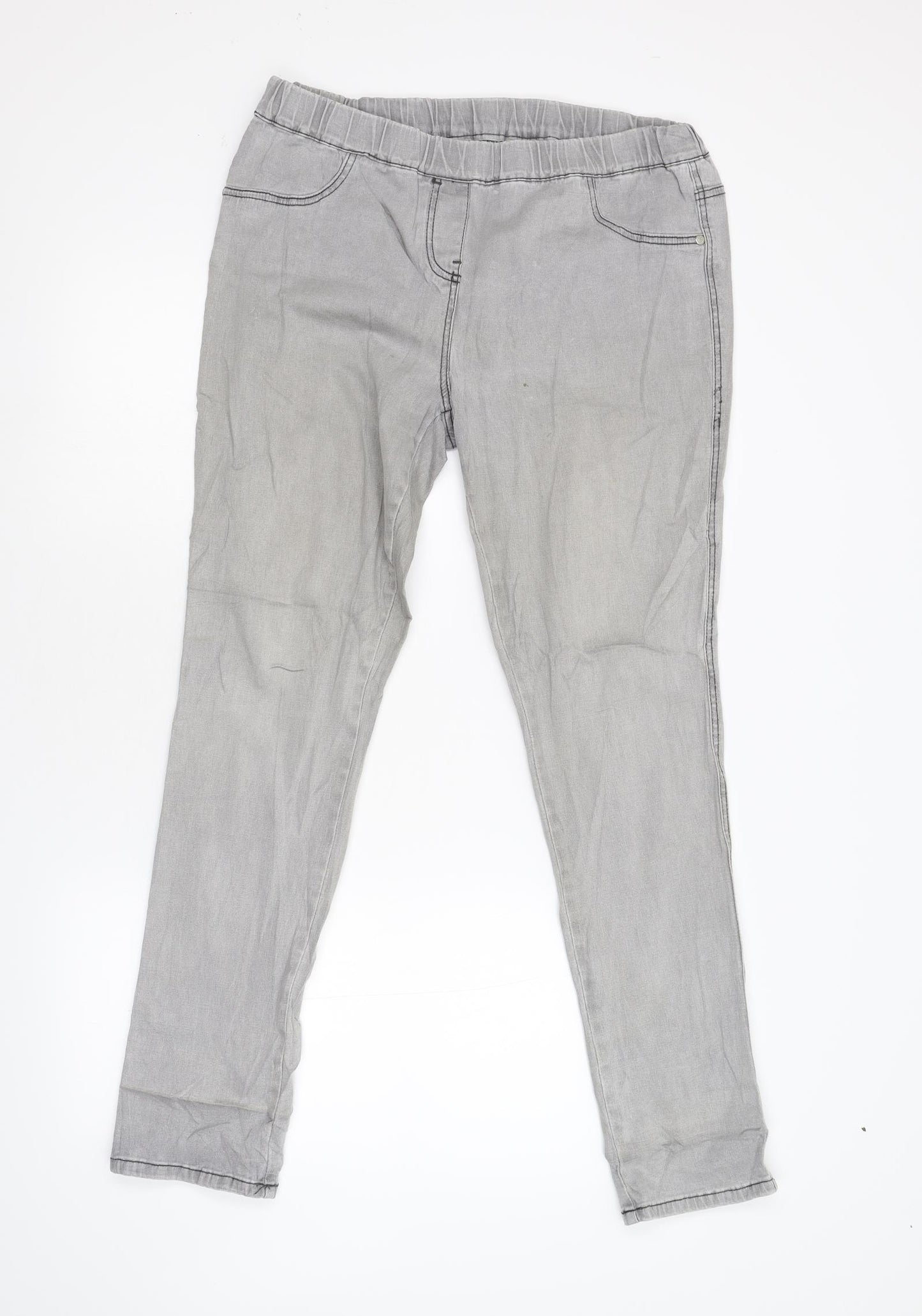 TU Womens Grey  Denim Straight Jeans Size 16 L31 in