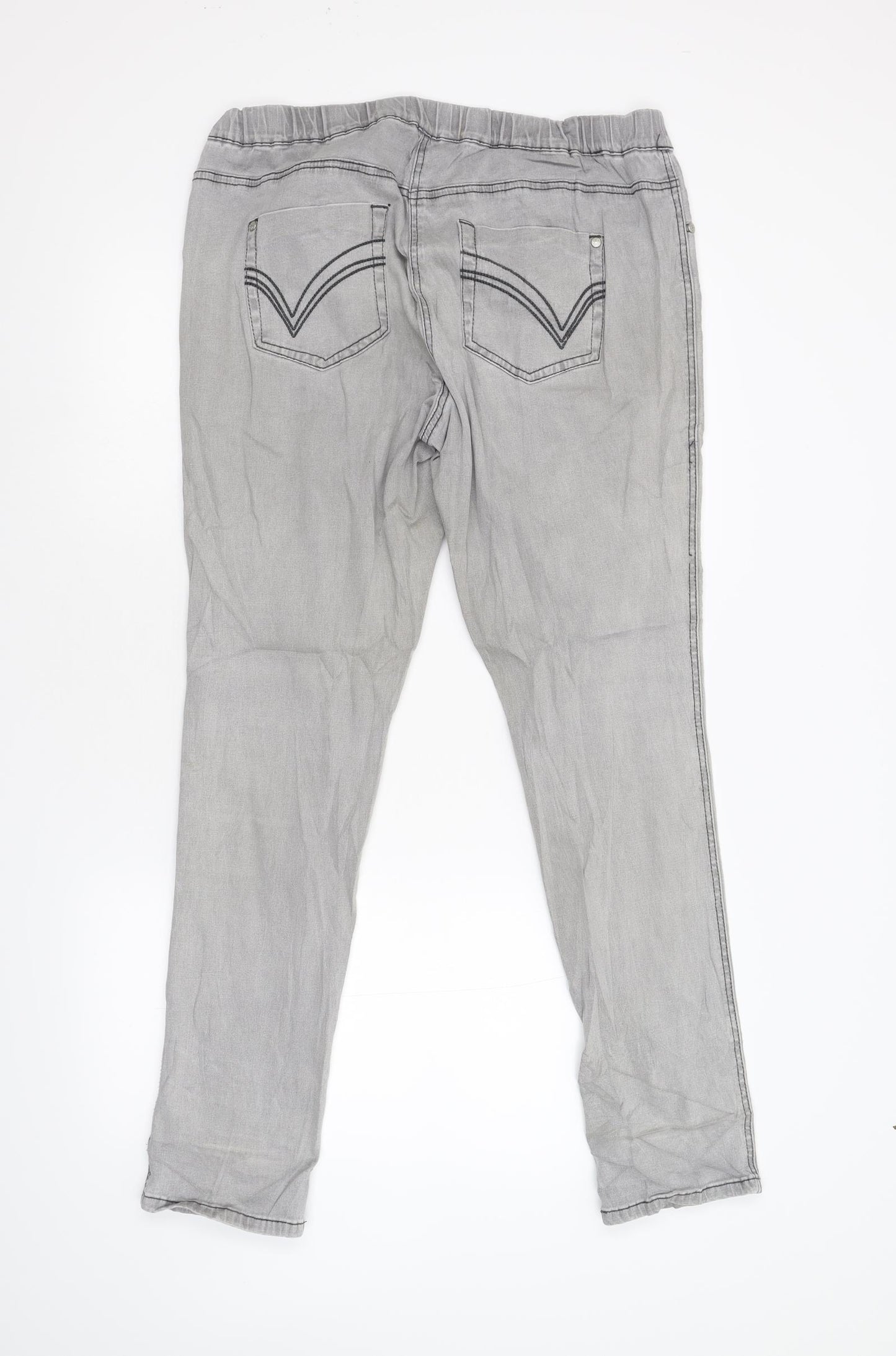 TU Womens Grey  Denim Straight Jeans Size 16 L31 in