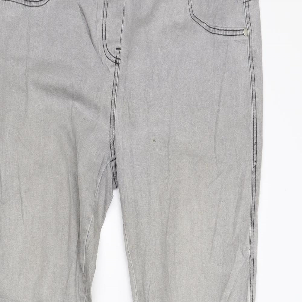 TU Womens Grey  Denim Straight Jeans Size 16 L31 in