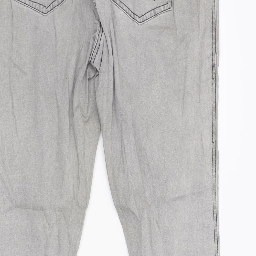 TU Womens Grey  Denim Straight Jeans Size 16 L31 in