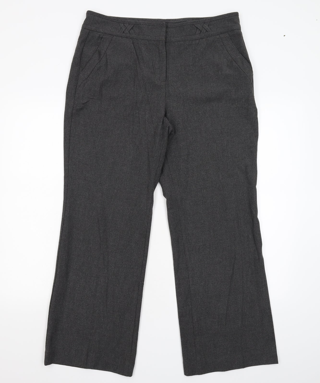 Per Una Womens Grey   Trousers  Size 14 L28 in
