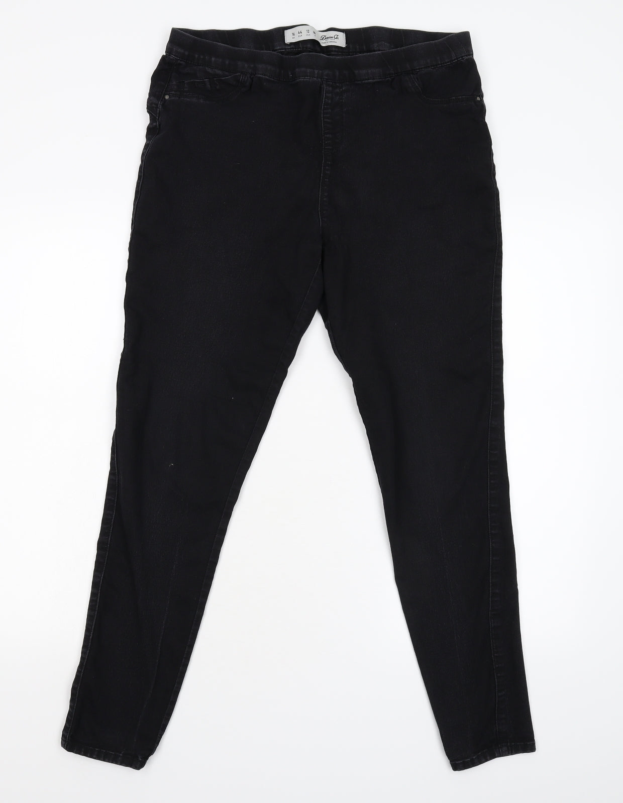 Primark Womens Black  Denim Skinny Jeans Size 16 L27 in