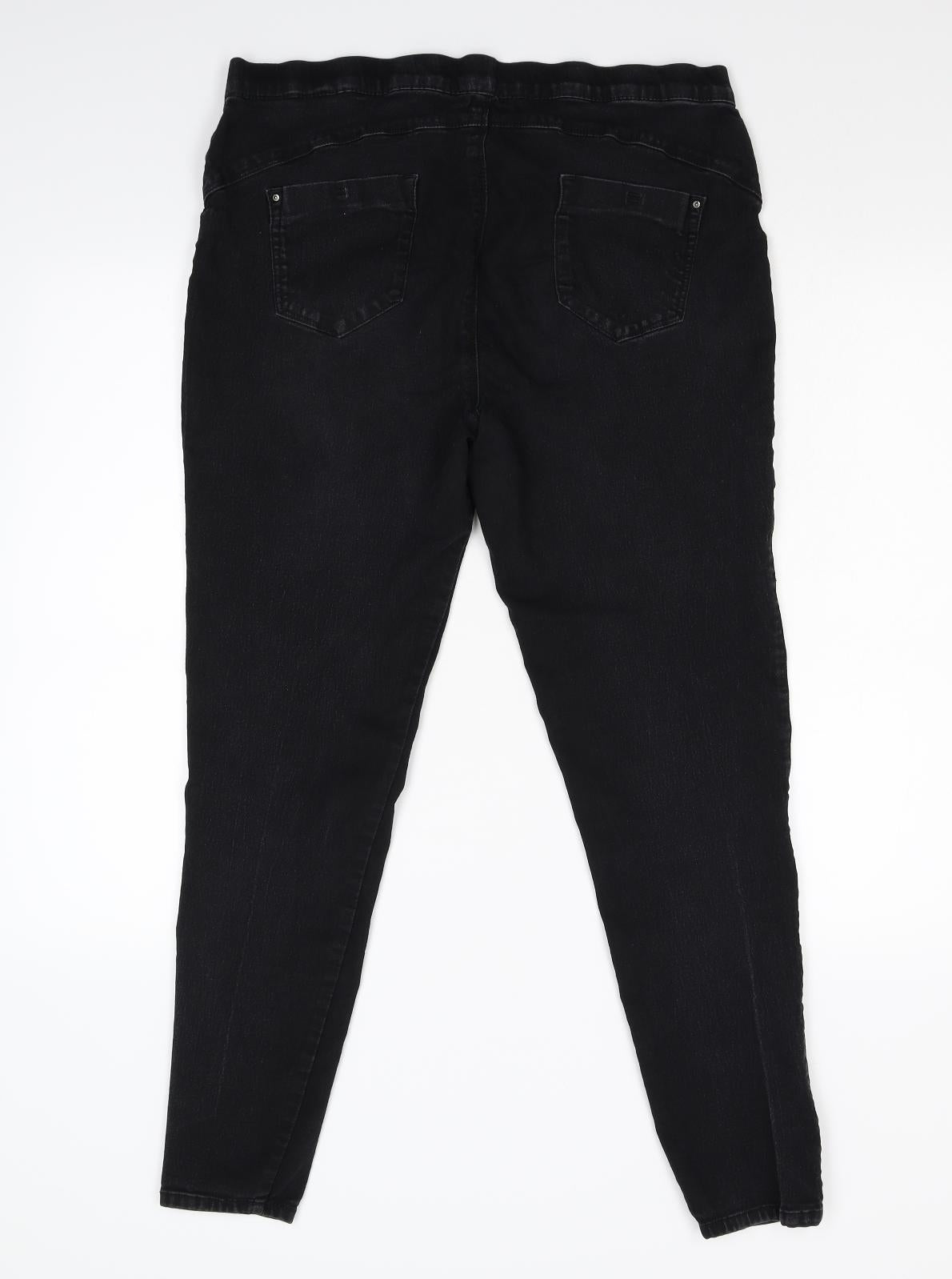 Primark Womens Black  Denim Skinny Jeans Size 16 L27 in