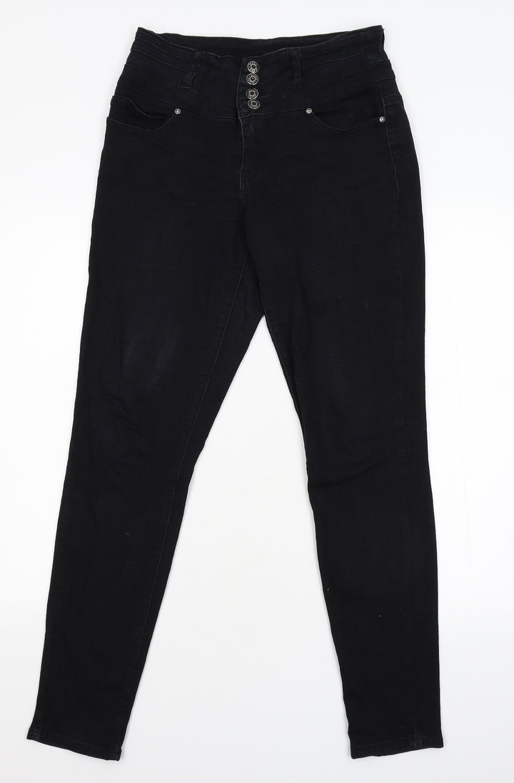 Silver Crush Womens Black Denim Skinny Jeans Size 12 L29 in
