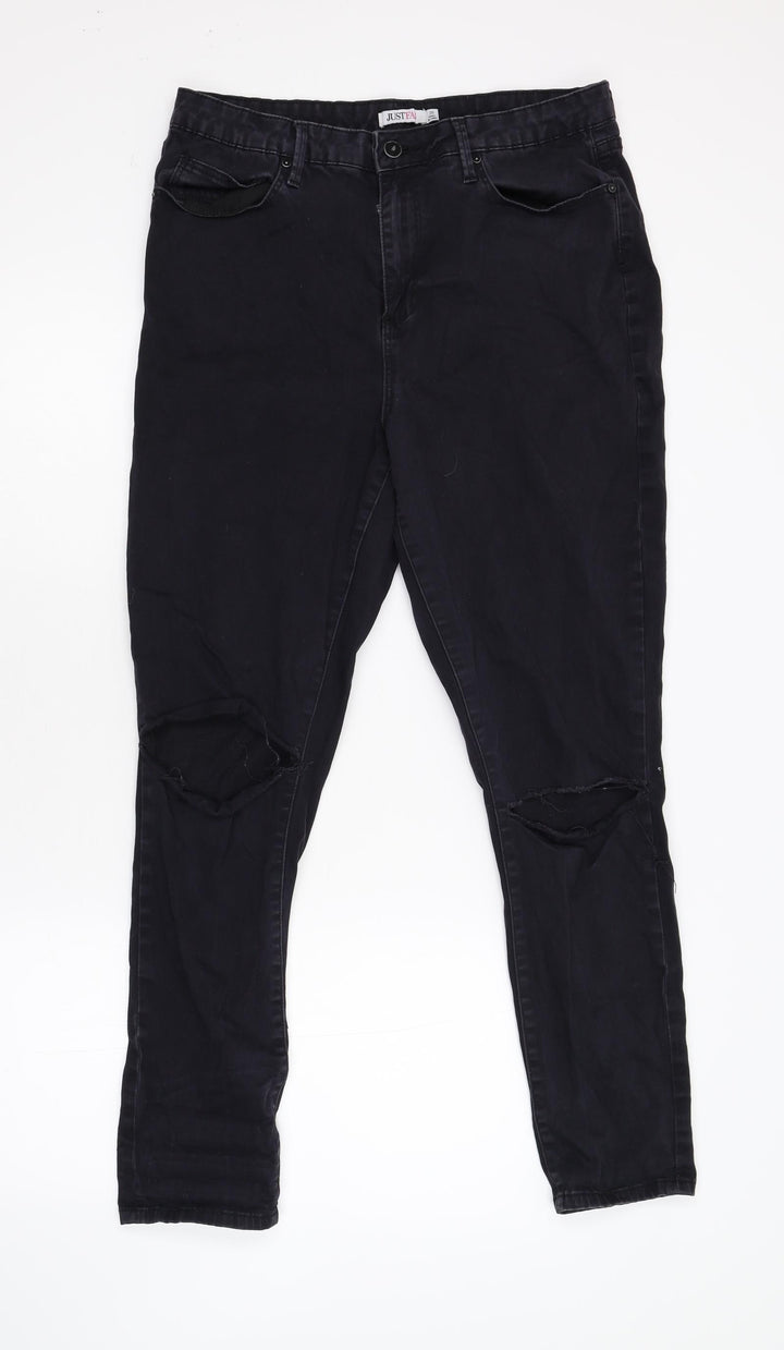 Just Fab Womens Black  Denim Skinny Jeans Size 35 L28 in