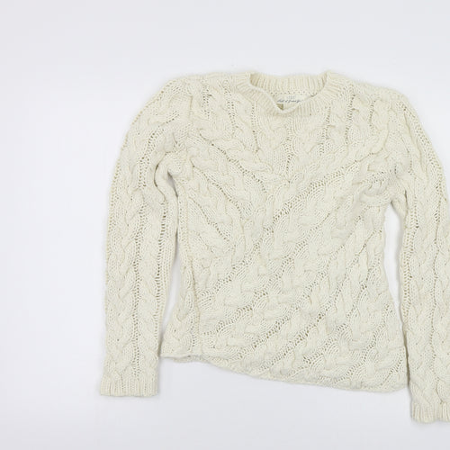 H&M Womens Ivory  Knit Pullover Jumper One Size  - Asymmetric Hem