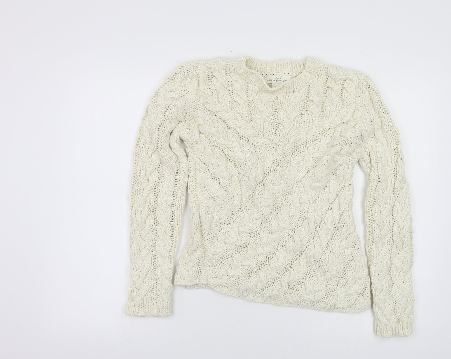H&M Womens Ivory  Knit Pullover Jumper One Size  - Asymmetric Hem