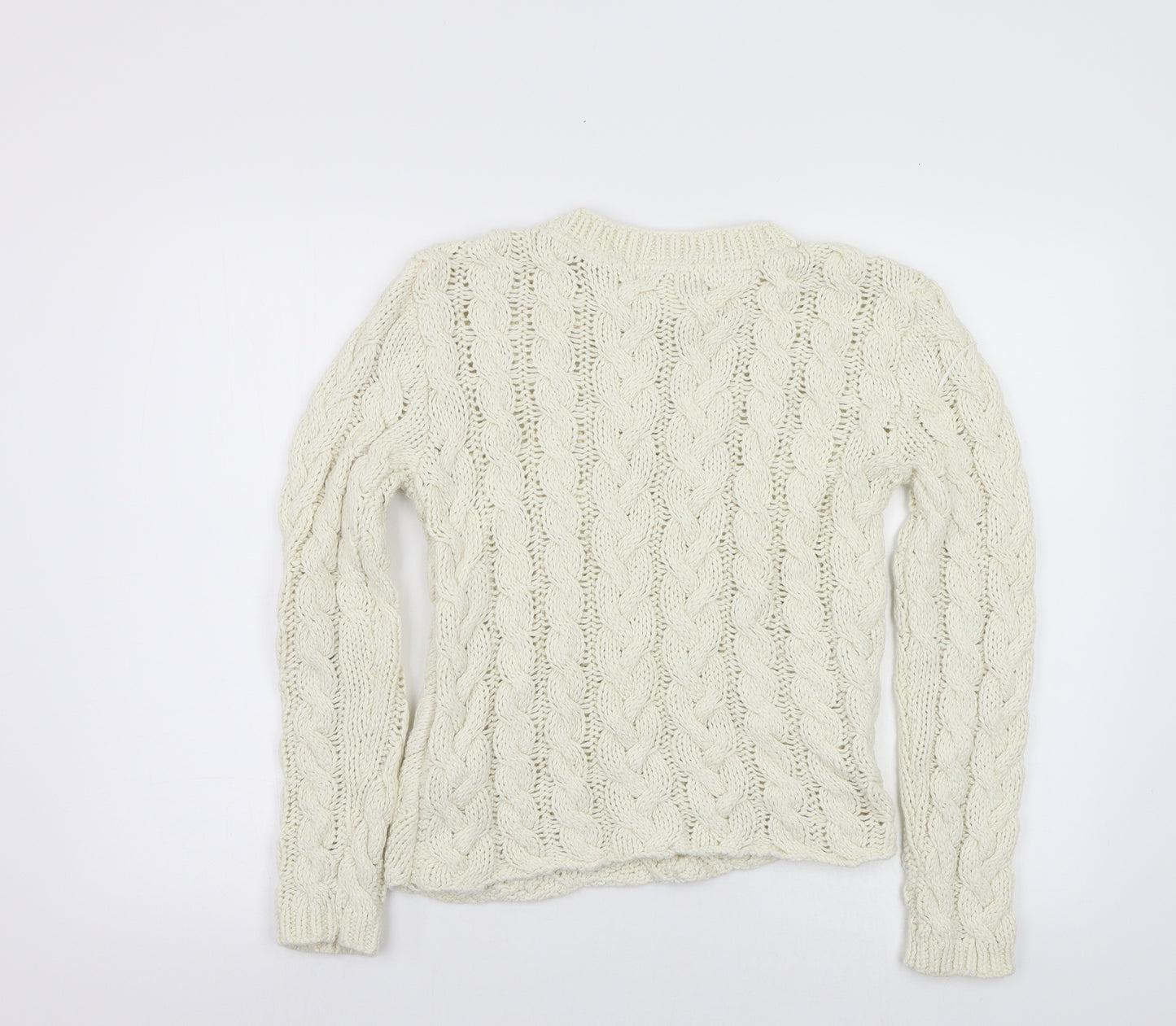 H&M Womens Ivory  Knit Pullover Jumper One Size  - Asymmetric Hem