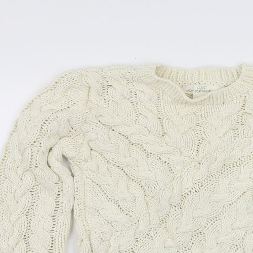 H&M Womens Ivory  Knit Pullover Jumper One Size  - Asymmetric Hem