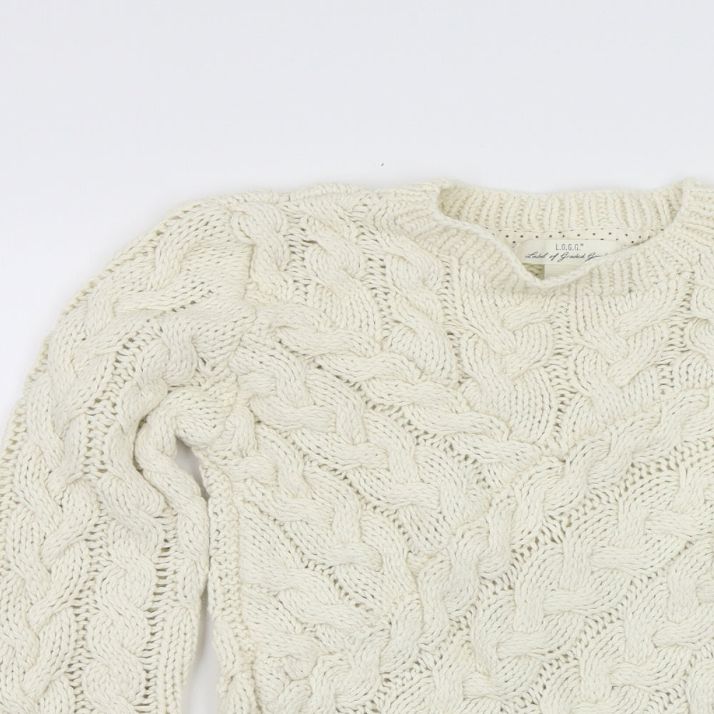 H&M Womens Ivory  Knit Pullover Jumper One Size  - Asymmetric Hem