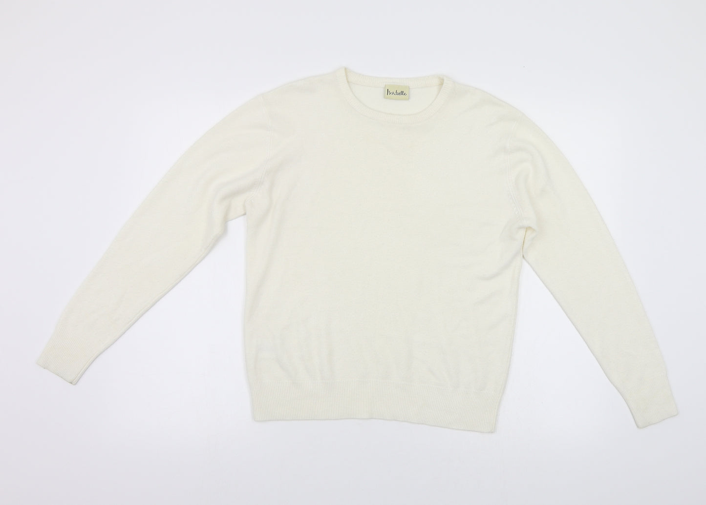 Isabelle Womens White  Knit Pullover Jumper Size S