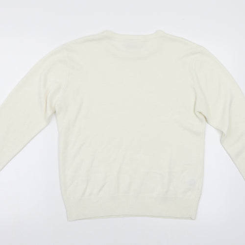 Isabelle Womens White  Knit Pullover Jumper Size S