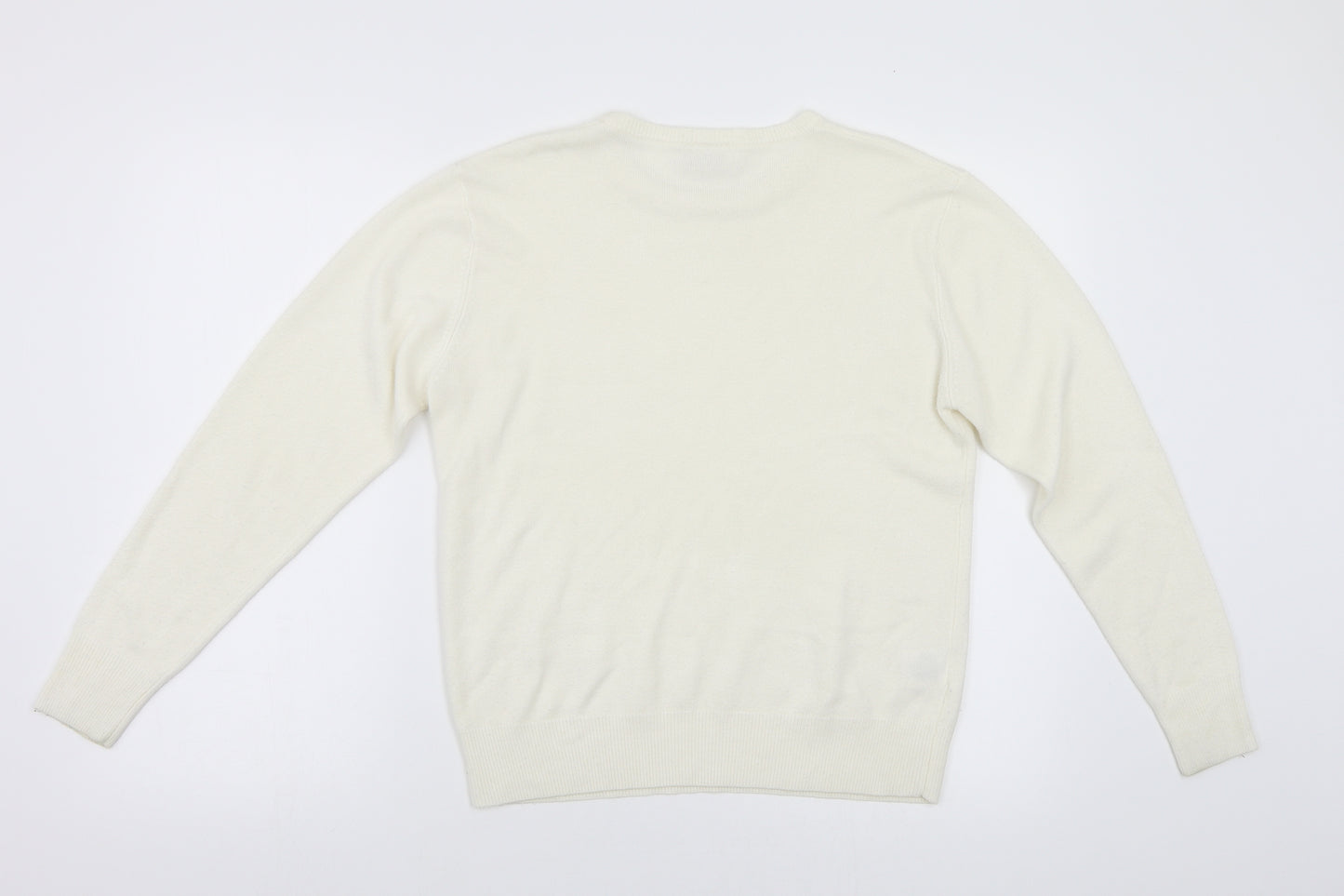 Isabelle Womens White  Knit Pullover Jumper Size S