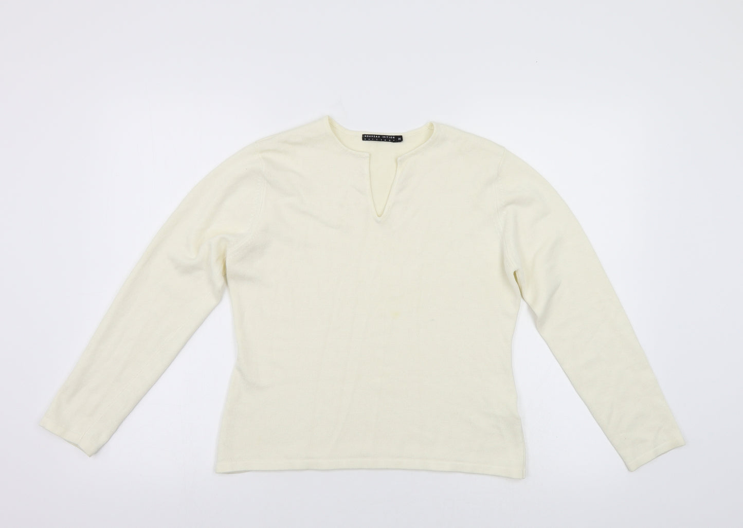 Noveau Edition Womens Ivory  Knit Pullover Jumper Size 14