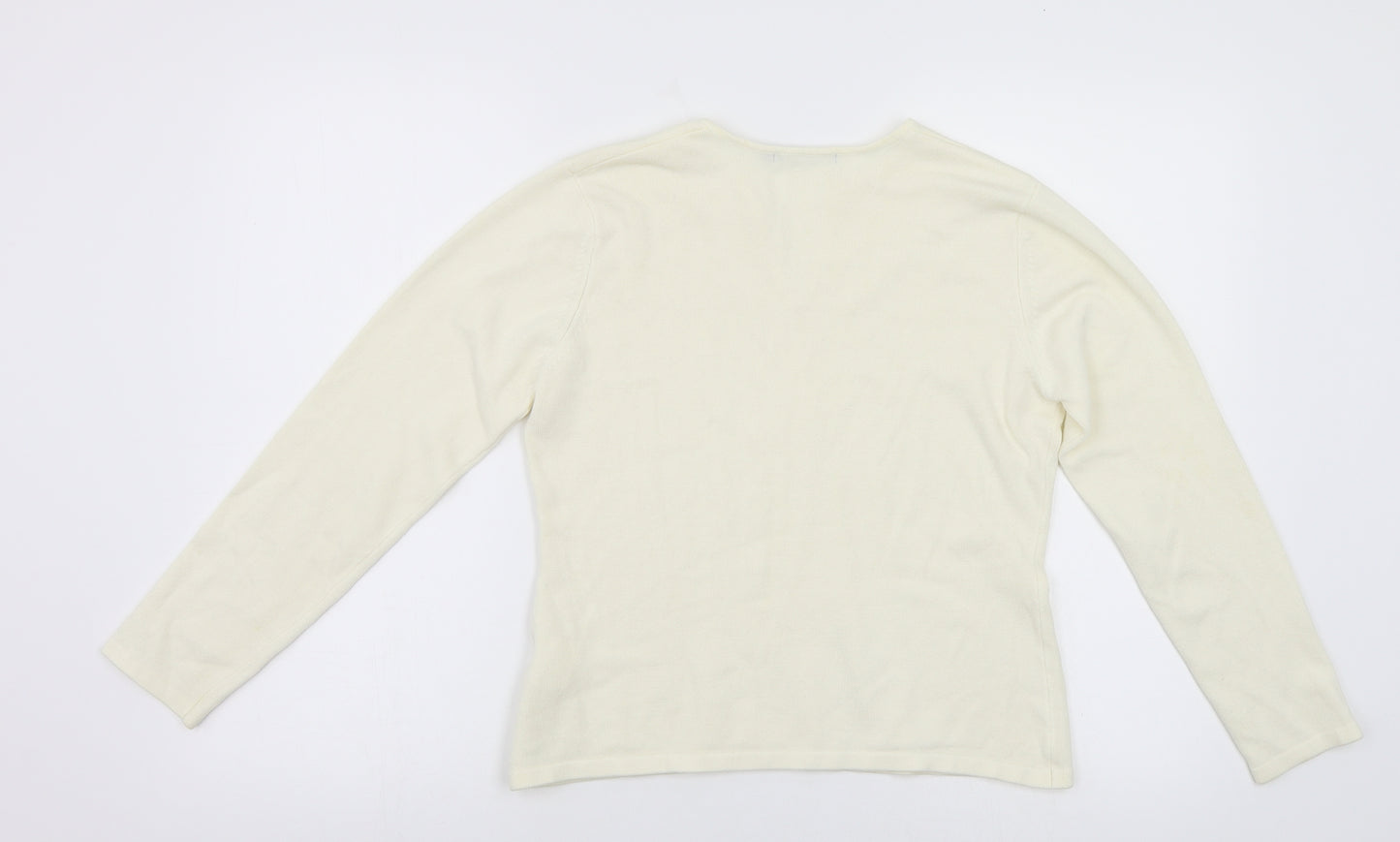 Noveau Edition Womens Ivory  Knit Pullover Jumper Size 14