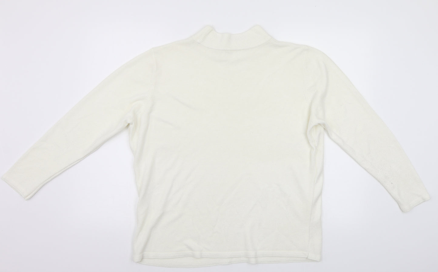 Preworn Womens White  Knit Pullover Jumper Size L