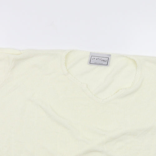 In Stitches Womens White  Knit Pullover Jumper Size L