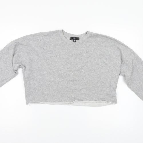 Missguided Womens Grey   Pullover Sweatshirt Size S  - crop sweatshirt