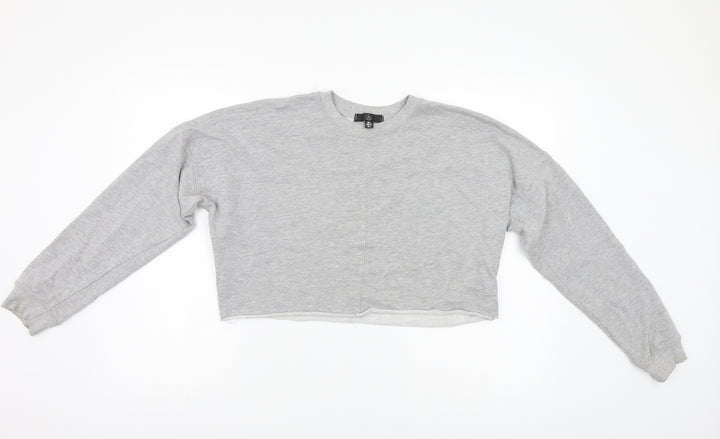 Missguided Womens Grey   Pullover Sweatshirt Size S  - crop sweatshirt