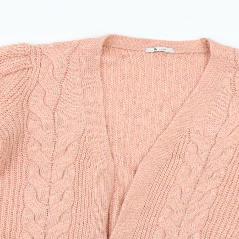 TU Womens Pink  Knit Cardigan Jumper Size 10