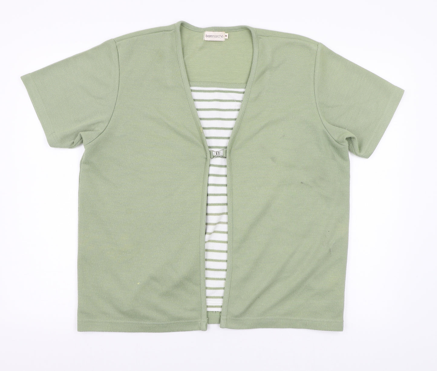 Bonmarché Womens Green Striped  Pullover Jumper Size M