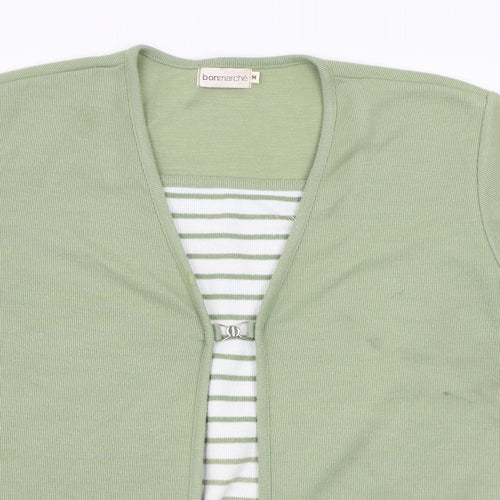 Bonmarché Womens Green Striped  Pullover Jumper Size M