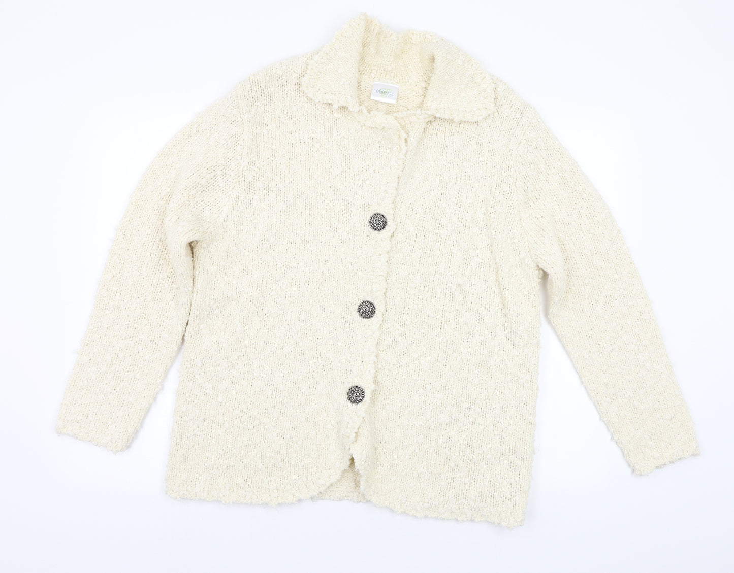 Classics Womens White  Knit Pullover Jumper Size L