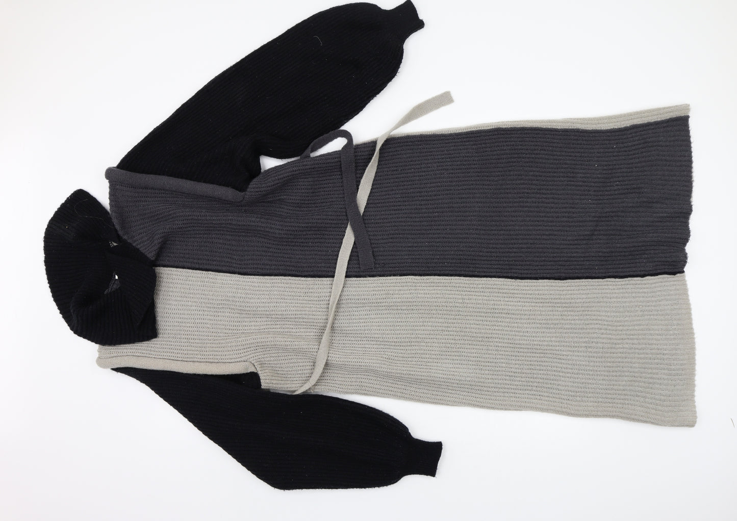 Bellino Womens Black Colourblock Knit Jumper Dress  Size 14