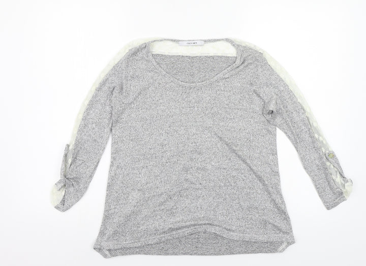 COIN 1804 Womens Grey Knit Pullover Jumper Size L