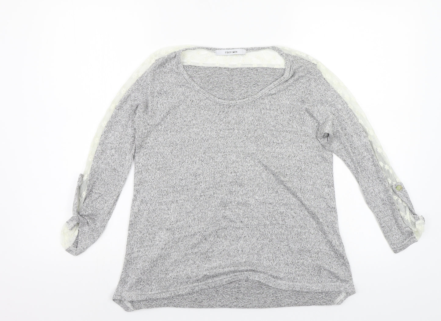 COIN 1804 Womens Grey  Knit Pullover Jumper Size L