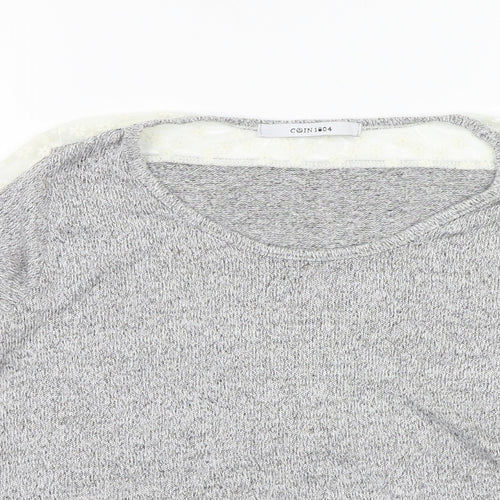 COIN 1804 Womens Grey  Knit Pullover Jumper Size L