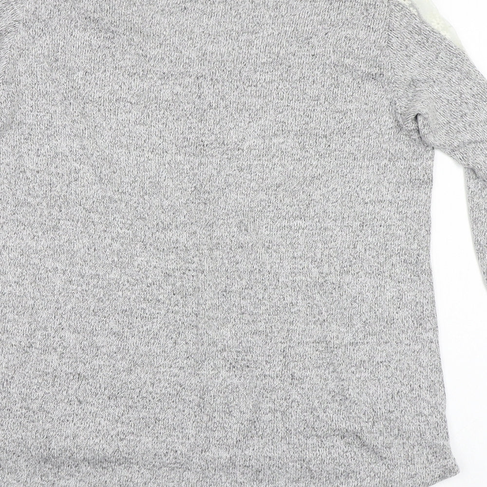 COIN 1804 Womens Grey  Knit Pullover Jumper Size L