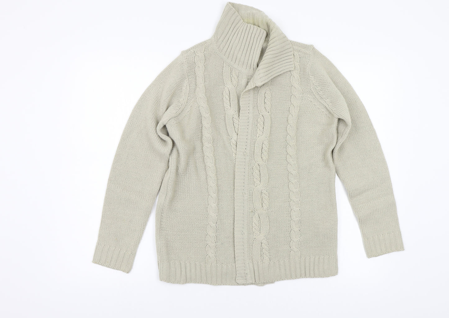 BM Womens Beige  Knit Cardigan Jumper Size S