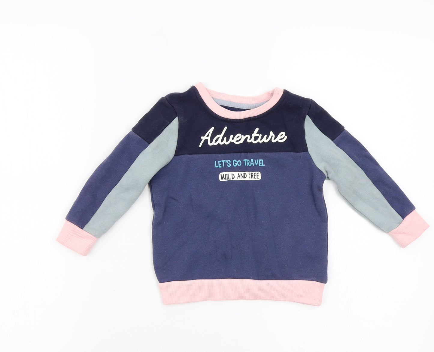 George Baby Blue Colourblock  Pullover Jumper Size 12-18 Months