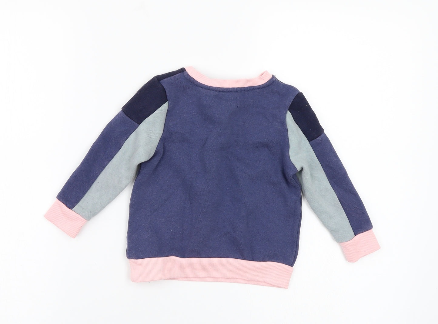 George Baby Blue Colourblock  Pullover Jumper Size 12-18 Months