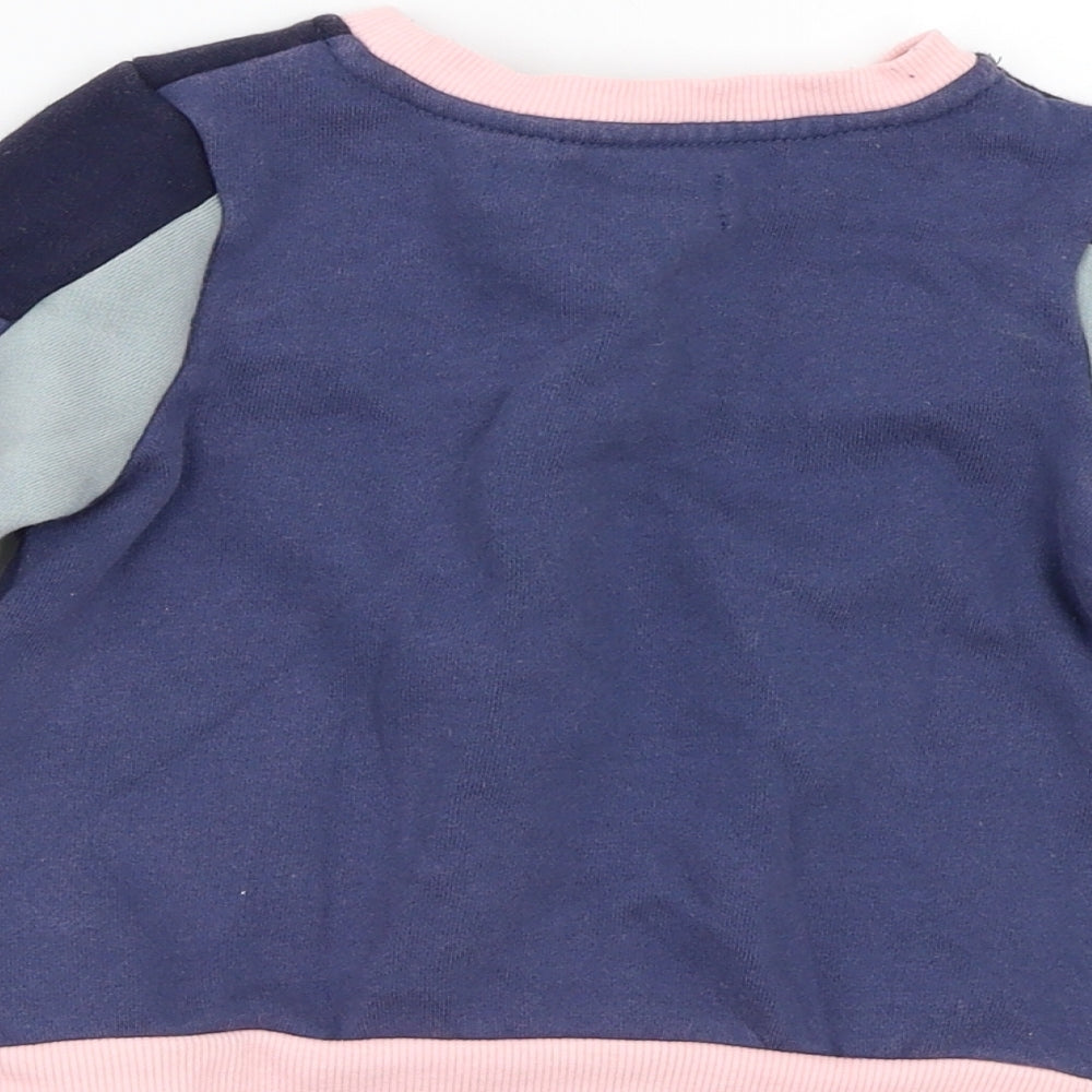 George Baby Blue Colourblock  Pullover Jumper Size 12-18 Months