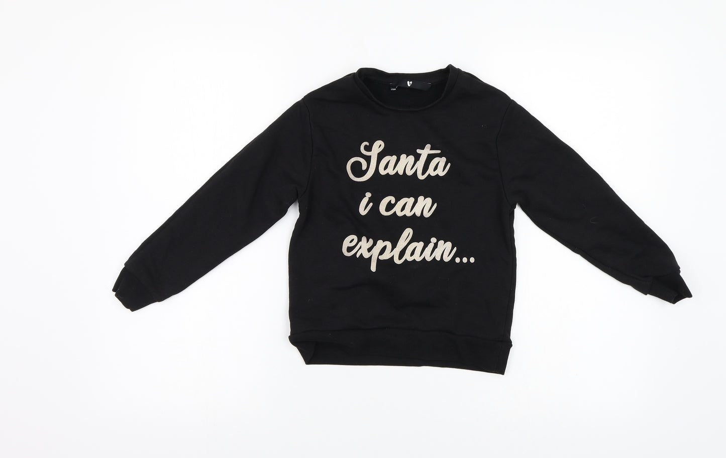Very Boys Black   Pullover Sweatshirt Size 8 Years  - Santa
