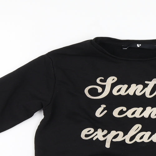 Very Boys Black   Pullover Sweatshirt Size 8 Years  - Santa