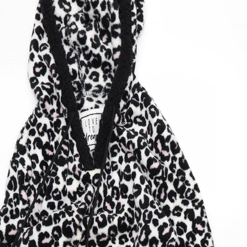 Preworn Womens White Animal Print  Pullover Hoodie Size 8