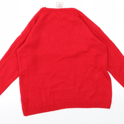 George Womens Red   Pullover Jumper Size 10  - CHRISMTAS