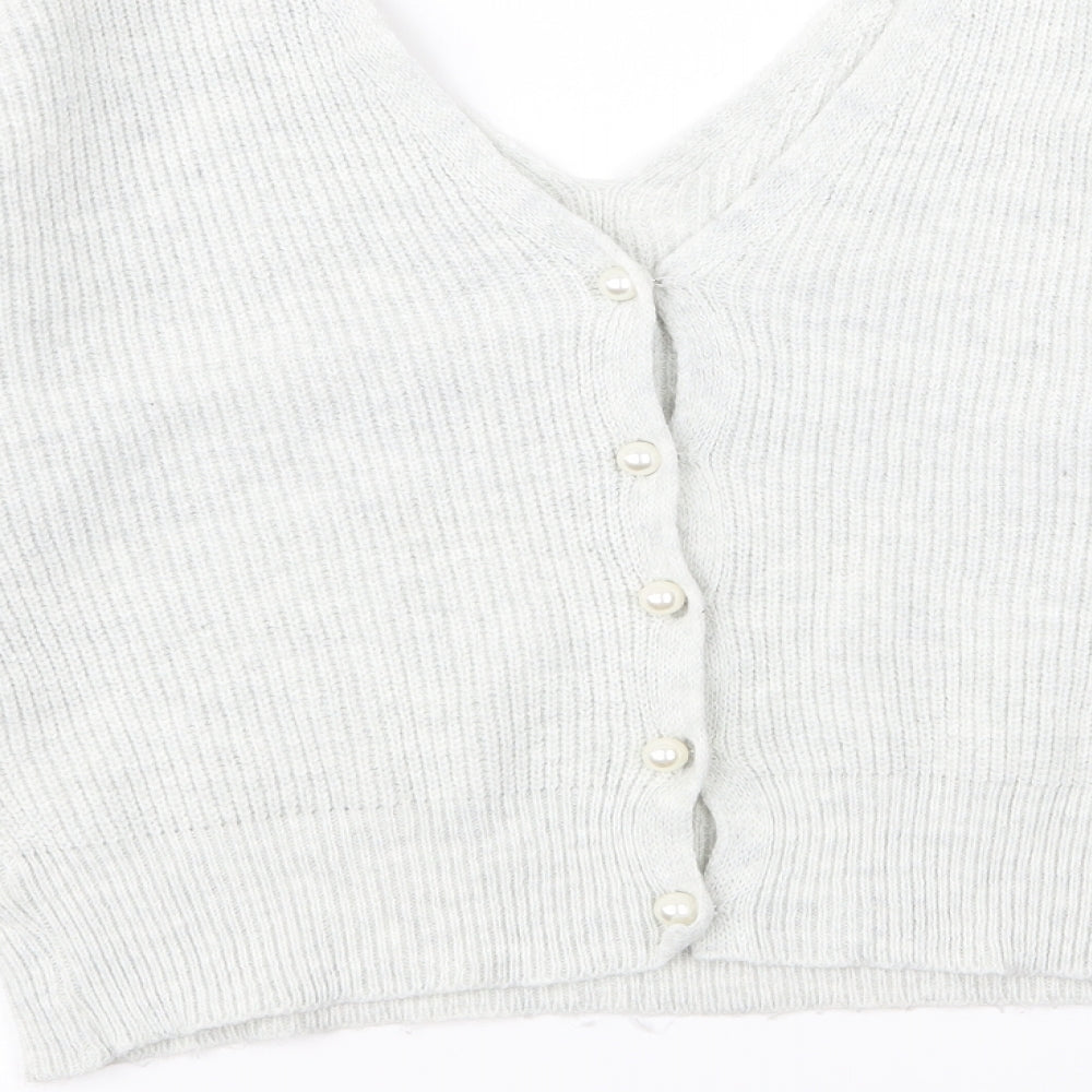 Miss Selfridge Womens Grey   Cardigan Jumper Size 10