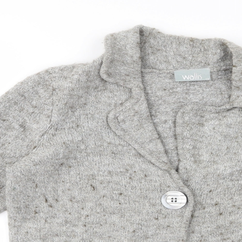 Wallis Womens Grey   Cardigan Jumper Size 12  - 1